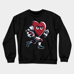 Valentine's Day Heart Football Player Crewneck Sweatshirt